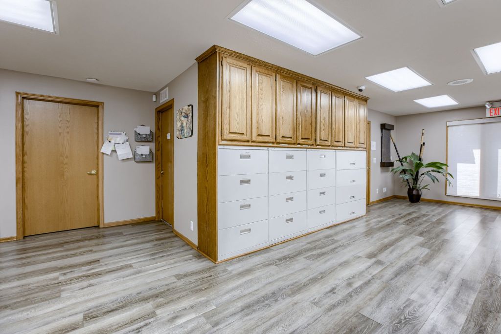 Photo of hallway and cabinets at Premier Oral Surgery in Papillion, NE.
