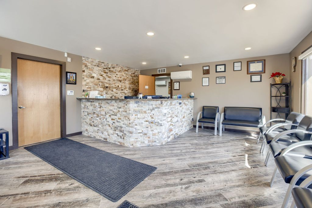 Photo of reception area inside the office of Premier Oral Surgery in Papillion, NE.